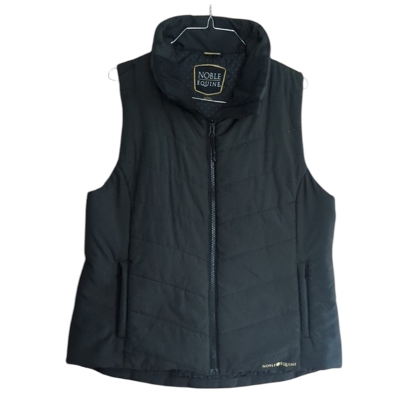 Noble Equine Jackets & Blazers - Noble Equine Black Zip Up Puffer Vest Size Women's L